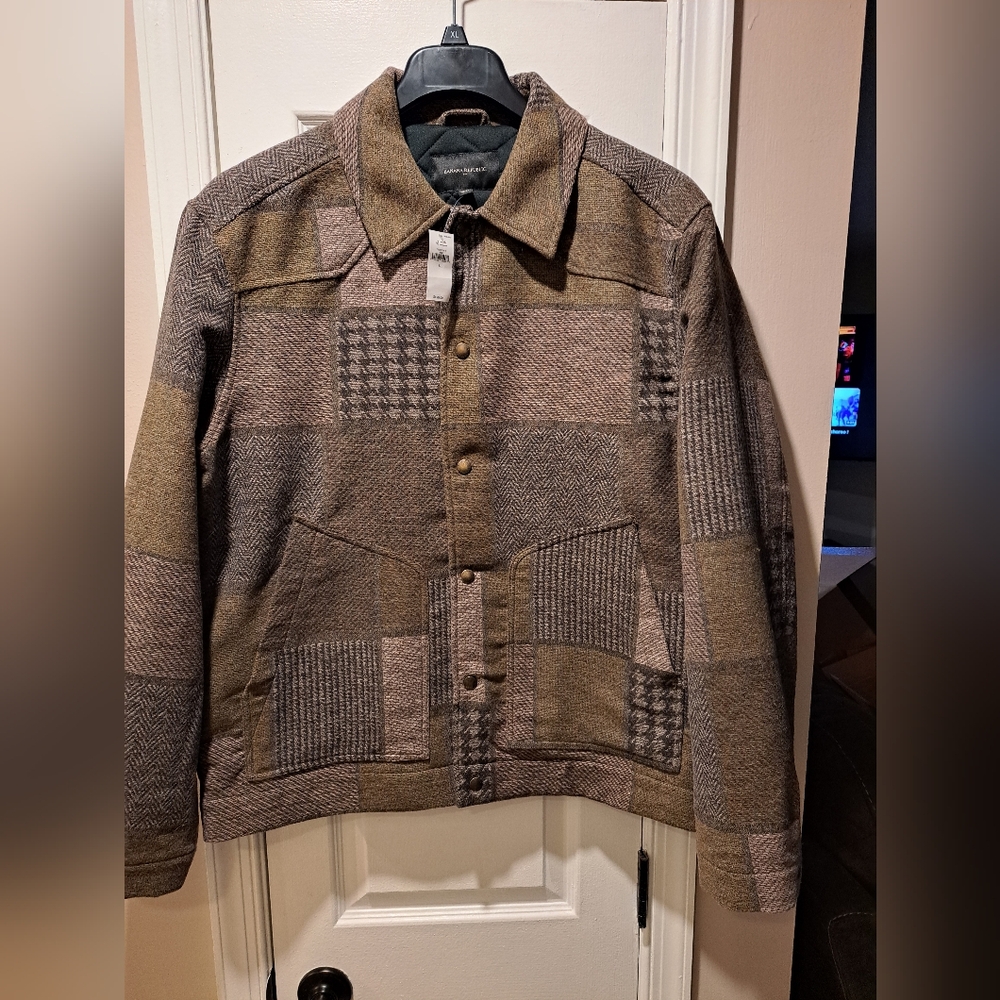 NWT Banana Republic Patch Work Olive Jacket  *Sold Out* Sz L LARGE